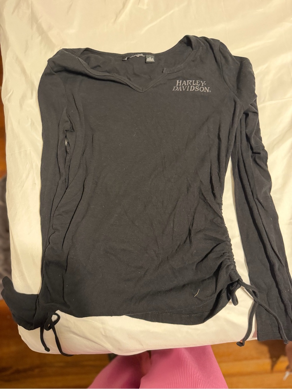 Harley-Davidson Black Long-Sleeve Skull Logo Tee - Picture 2 of 2